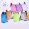 Water Bottles 350-420ML Flat Plastic Drinking Cup Bottle Portable Travel Paper Pad Drinks Kettle Notebook For Camping