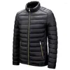 Doudounes pour hommes manteau couleur unie décontracté fermeture éclair chaud épais hommes vêtements d'hiver mode Parkas hommes