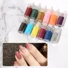 Nail Glitter SYX 12 Bottles Rose Gold Colors Sandy Powder Shiny Luxury Sparkles Art Sequins Pigment Flakes Dust Decorations