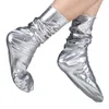 Women Socks Faux Patent Leather Loose Crew Shiny Metallic Wetlook Solid Clubwear Q6PB