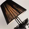 Wall Lamps 2 Lights Black Crystal LED E14 Bulb Double Heads Cristal Silk Fabric Lampshade Bedroom Lighting