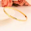 Brangle Fashion Dubai Hoop Jewelry Solid Yellow Gold G / F Bracelet des lignes obliques pour les femmes Afrique Cadeaux de mariée arabe