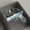 Wedding Rings 2022 Est Spring Pistol Shape Ring For Women Men Gun Punk Hip-hop Jewelry Valentines Day Gift Wholesale