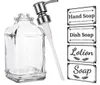 The latest 16OZ thickened Liquid Soap Dispenser glass square press pump head with many color options and custom logo support