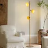Floor Lamps American Pumpkin Led For Living Room Vintage Bedroom Bedside Lamp Study Standing Lights Home Deco