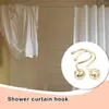 Bath Accessory Set 12pcs Shower Curtain Hooks Hollow Golden Metal Rustproof Bathroom Solid Rose Gold Pothook Rings Bling Curtains Curved