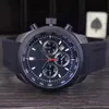 Nuevos relojes de lujo para hombre con pulsera de acero plateado y negro, reloj deportivo con cronógrafo multifuncional, relojes de pulsera Montr220I