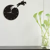 Wall Clocks DIY 3d Clock Metal Mute Solid Color Sticker Modern Design Reloj De Pared Living Room Decoration Pendant