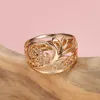 Pierścionki ślubne Grier moda pusta wzór dla grilów 585 Rose Gold Fine Ethnic Ring Vintage Party Jewelry Akcesoria