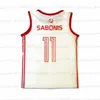 Custom Arvydas Sabonis #11 Russia CCCP Soviet Basketball Jersey Throwback White Selen أي رقم رقم SIZE S-4XL 5XL 6XL