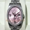 Factory S Luxe 2813 Men Automatische beweging 36 mm dames wg roze bloem ara datum Just #116244 met originele doos duiken Watch236T