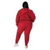 Tracksuits Trendy Plus Size Women Clothing 2 Piece Set Fashion Pocket Hoodies Solid Color Stretch Casual Pants Sportswear Wholesale