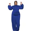 Tracksuits Plus Size Clothing For Women Fall Two Piece Pants Set Long Sleeve Satin Top Woman Suits Lady Suit Office Wholesale Drop