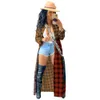 New Plaid Shirts Women Clothes Fall Winter Coats Long Sleeve Checked Blouses Female Long Style Cardigan Casual Outerwear Streetwear Clothing 8823