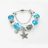 Braccialetti con ciondoli ANNAPAER Tartaruga Delfino Charms Braccialetti Colore argento Perline europee fai da te per gioielli donna Regalo B15409