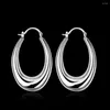 Boucles d'oreilles créoles creuses grand cercle plaqué argent pour femmes Orecchini bijoux De mode Brincos De Prata