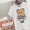 Designer Boys Short Sleeve Tee Shirt Top Baby Kids Clothes Childrens Luxury Tshirts Fashion Cartoon Printing Top 4 Colors High Quality