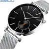 2018 Nya mode Simple Men Watch Crrju unik design Black Casual Quartz Watches Men Luxury Business Wristwatch Zegarek Meskie248b