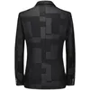 Men's Suits M-6XL Plus Size Mens Classic Check Blazer Retro Smart Tailored Fit Suit Jacket Streetwear Jackets Weddings Party Clothing