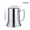 16 oz dubbele muur roestvrijstalen tankard muur bier mok cocktail ontbijt thee melk mugs met handgrip koffie cupkar gereedschap drinkware gereedschap fy5306