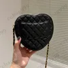 Womens Mini Love Heart Designer Bags Lambskin Classic Diamond Quilted Metal Hardware Leather Chain Shoulder Crossbody Wallets Lady Handbags With Coins Pouch 16CM