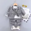 3pcs Boys Clothing Set gentleman одежда весна детские мальчики хлопковые костюмы брюки детская формальная одежда для младенческой спортивной костюмы