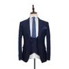 Tv￥ stycken br￶llop tuxedos m￤n kostymer klassisk kontrollerad rand modern formell en knapp anpassad passform hackat lapel tre yttre fickor brudgum p￤ls och byxor