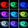 USB LED Strip Lights 5050 RGB LED LED LID مرن الشريط الشريط الصمام الثنائي بلوتوث التحكم مع محول DC لزينة الغرفة