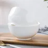 Bols chinois pur bol de riz blanc ménage soupe de nouilles céramique instantanée El fournitures vaisselle en porcelaine