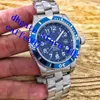 Titta på AB202016 Series 43mm Blue Face Automatic Movement Original Steel Strap Wrist Mens Watches241U