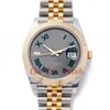 Relógio de movimento automático QC 2023 DATEJUST 41 WIMBLEDON OURO AMARELO AÇO INOXIDÁVEL RELÓGIO 126333 W009686