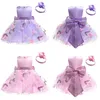 Fille robes papillon broderie né bébé filles robe haute qualité grand arc noël petite princesse bandeau 2 pièces enfants mode