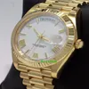 Une montre-bracelet de luxe originale 1 à 1, flambant neuve, 40mm, Date du jour du président 228238, or jaune 18K, cadran romain blanc, AD8A