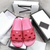 Women Designer Slippers Rubber Slides Sandal Flat Blooms Strawberry Slipper Green Red White Web Fashion Mens Sliders Beach Flip Flops Flower Slide Big