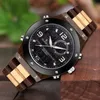 Gorben Business Men's Watch houten band Wood Quartz Pols Watch Men kijken mannelijke klokmode casual polshorloge338f