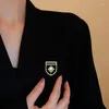 Brooches 2022 Cubic Zircon Hollow Shield Broochpin Female Corsage Korean Fashion Geometry Pearl For Women Coat Pins Jewelry