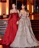 2023 Arabisch Aso Ebi Red Mermaid Prom Dresses Lace kralen Stijlvolle avond formeel feest tweede receptie verjaardag verlovingsjurken jurk zj045