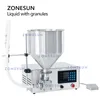 ZONESUN ZS-RXB1 Liquid Paste Filler with Granules Sauce Jam Bottle Jar Flexible Impeller Pump Footswitch Hopper super fast Digital Control