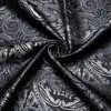 Men's Dress Shirts Black Silver Paisley Luxury Silk For Men Long Sleeve Polyster Social Shirt Tuxedo Wedding Party Clothing