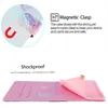 Blommafodral för iPad 10 10.9inch 2022 10Gen 10.9.9 Fashion Silk Leather Flip Marble Beautiful Geometry Scale Sea Ocean Print Girls Wallet Card Holder Cover Purse