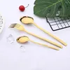 Dinnerware Sets 20Pcs Rose Gold Cutlery Set Knife Fork Coffee Spoon Stainless Steel Silverware Western Kitchen Tableware