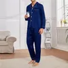 Herren Nachtwäsche Pyjama Set Mann Imitation Seidenpyjamas für Herren -Pyjama weich gemütlich zu Hause tragen Kleidung Pyjamas Männer Pijama Schlafplatten