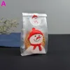 Decorazioni natalizie 50 pezzi Porta sacchetti regalo pupazzo di neve Cuocere biscotti Biscotti Caramelle Sacchetti di imballaggio in plastica Uso per feste