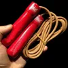 14SS School Aerobic Exercise Jump Ropes Litness Leather Rope Skipping tappable Beapping Speed ​​Fitness Boxing Training Red Qupn Q3054