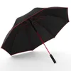 Parapluies publicitaires en fibre de verre avec long manche, parapluie de golf à colle noire résistant au vent RRC784