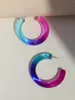 Hoop örhängen sommar klar akrylgradient uttalande smycken söt c stor cirkel parti kontrakt färg för kvinnliga flickor
