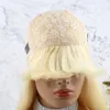 Perruque de cheveux humains lisses sans colle 613 blonde sans dentelle avant perruques 613 perruques fabriquées à la machine avec frange 150 densité pour les femmes noires Bella Hair Tiktok vente chaude