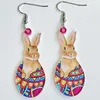 2023 Acrylic Easter Basket Eggs Bunny Rabbit Earrings Drop Dangle Jewelry Gifts for Women Girls Funny Party Decoration