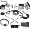 Schoonheidsartikelen 10 pc's Lederen bondage Sets Sexy Product Erotische BDSM Beperkingen Training Slave Tools Fetisjparen Flirten SM Game Toys