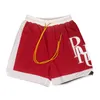 2023 nouveaux hommes Shorts créateur de mode Rhude Couple américain niche couleur correspondant cordon côté Nylon lâche plage